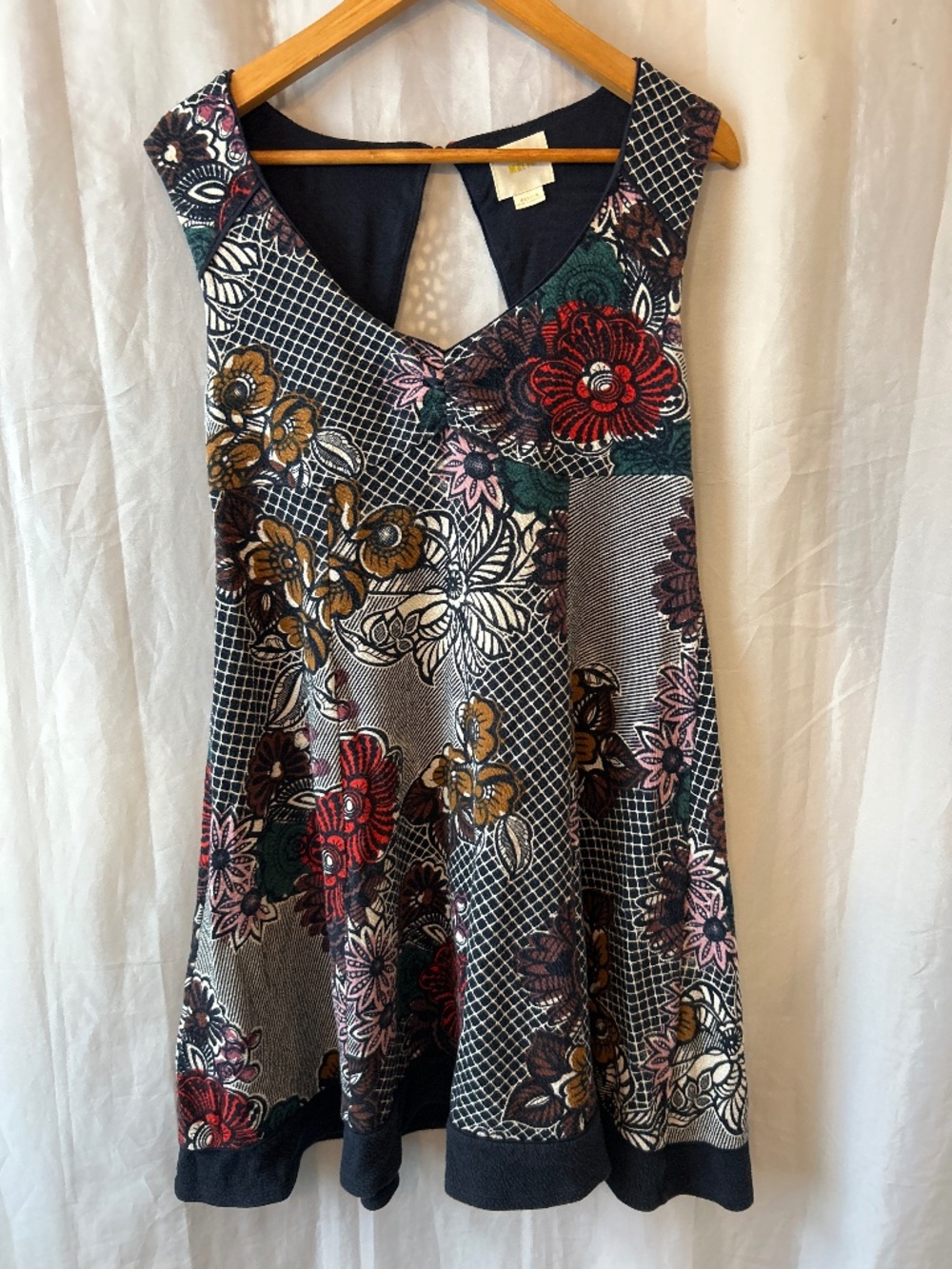 Maeve Anthropologie Floral Swing Dress Size Medium Boho Print Sleeveless